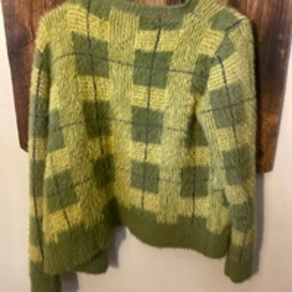 Women's Unbranded Green Plaid Cardigan Sweater Size S