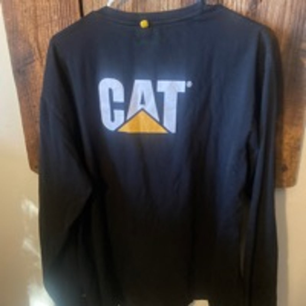 Men's Caterpillar Black Long Sleeve T-Shirt Size XL