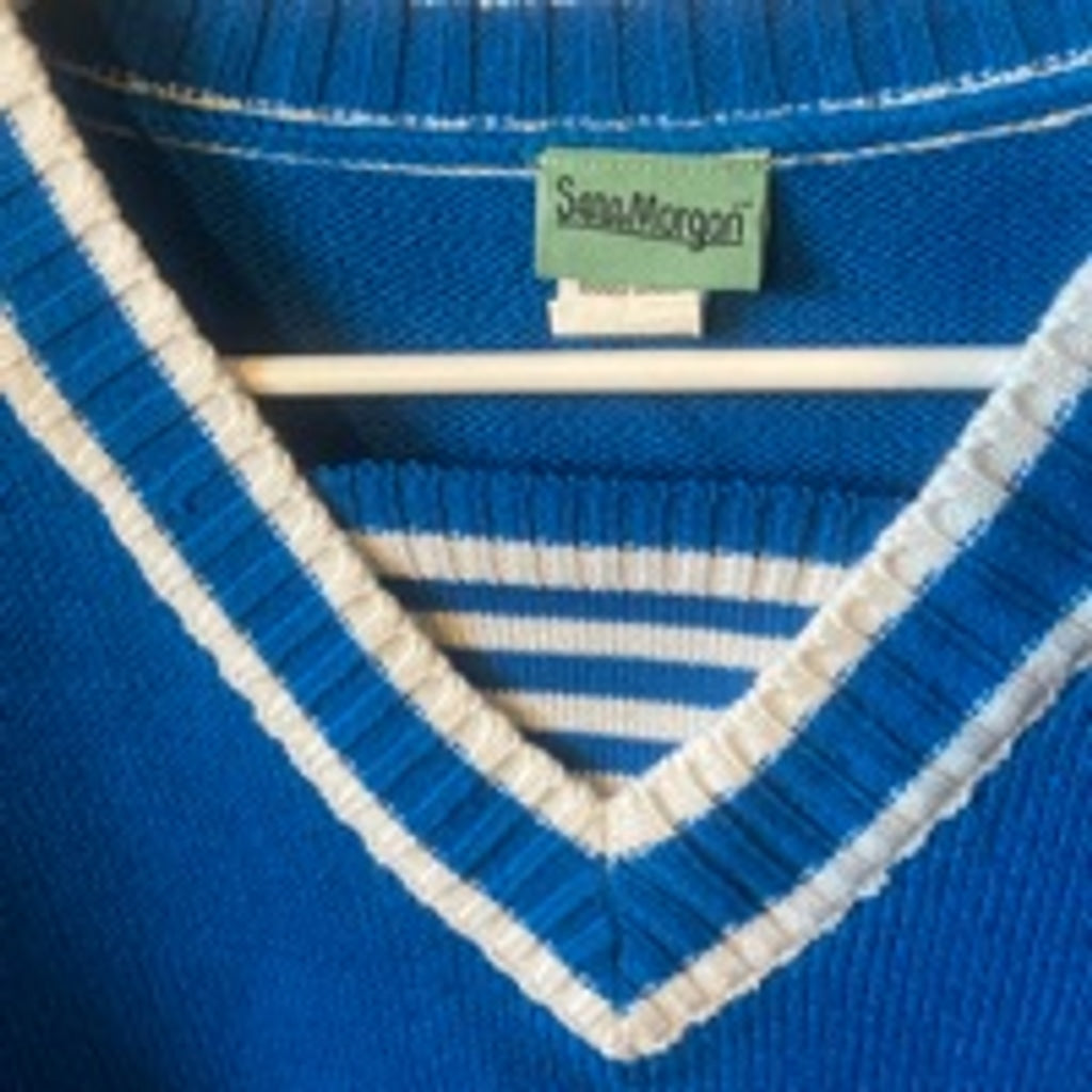 Women's Sena Morgan Blue & White Sweater Size L