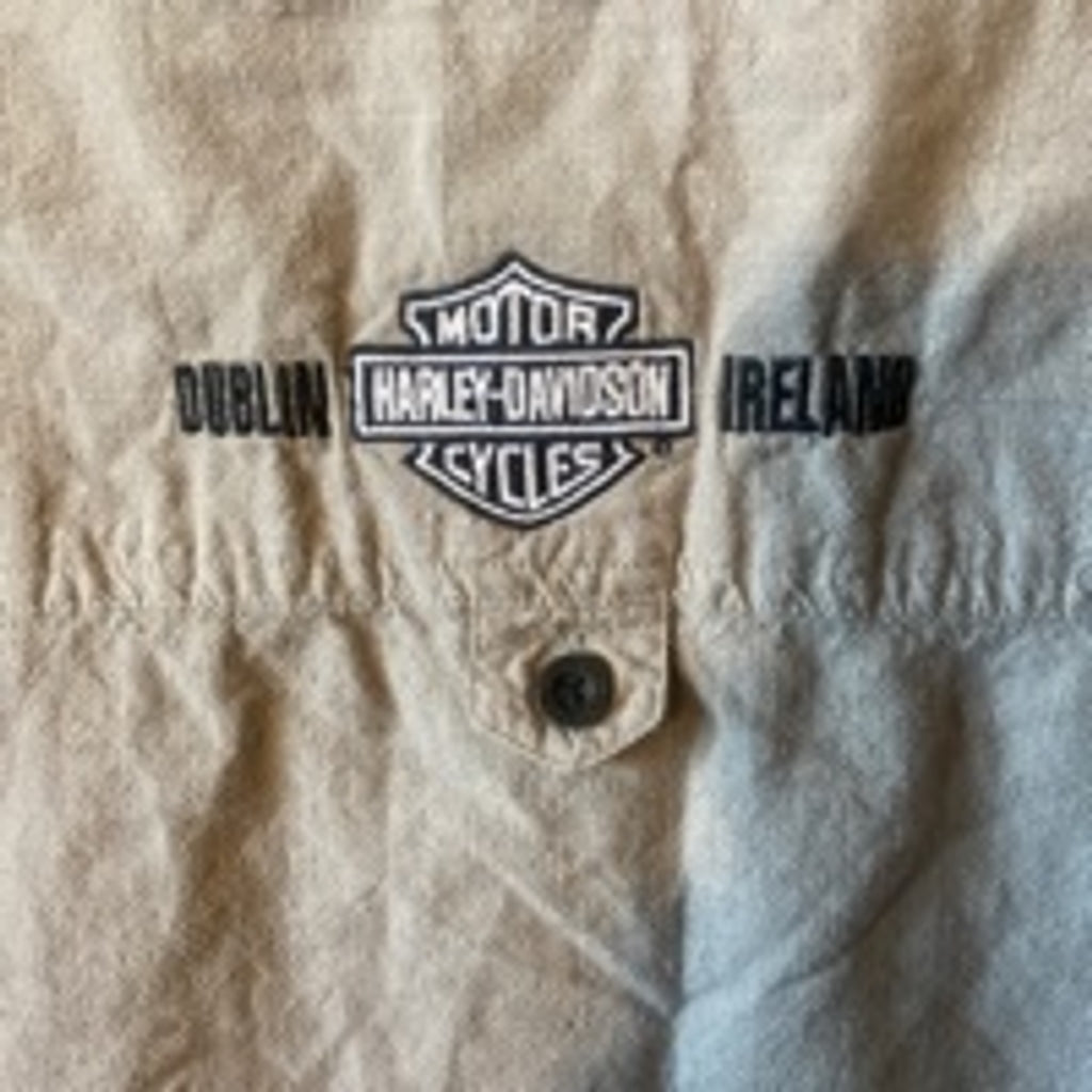 Men's Harley Davidson Dublin Ireland Button Down Shirt Gray Size M