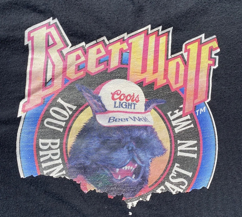 1983 Coors Light BeerWolf Thrashed Tee