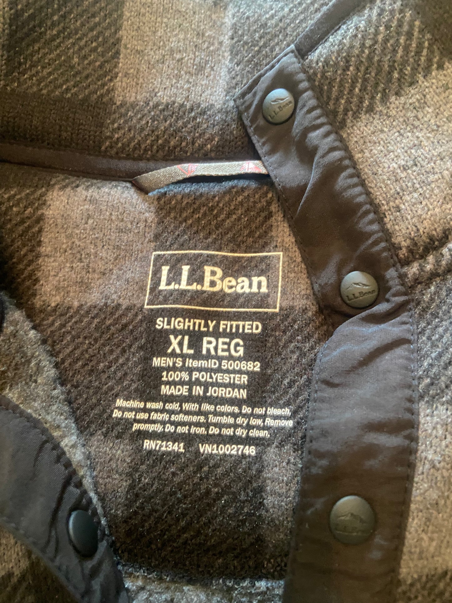 LL Bean Checkered Q-Zip