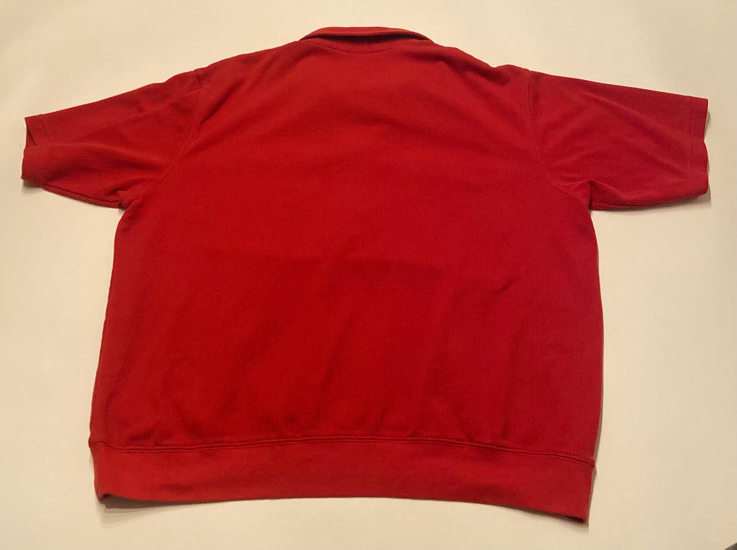 1980’s Waffle-Knit Banded Bottom Polo Shirt Mens