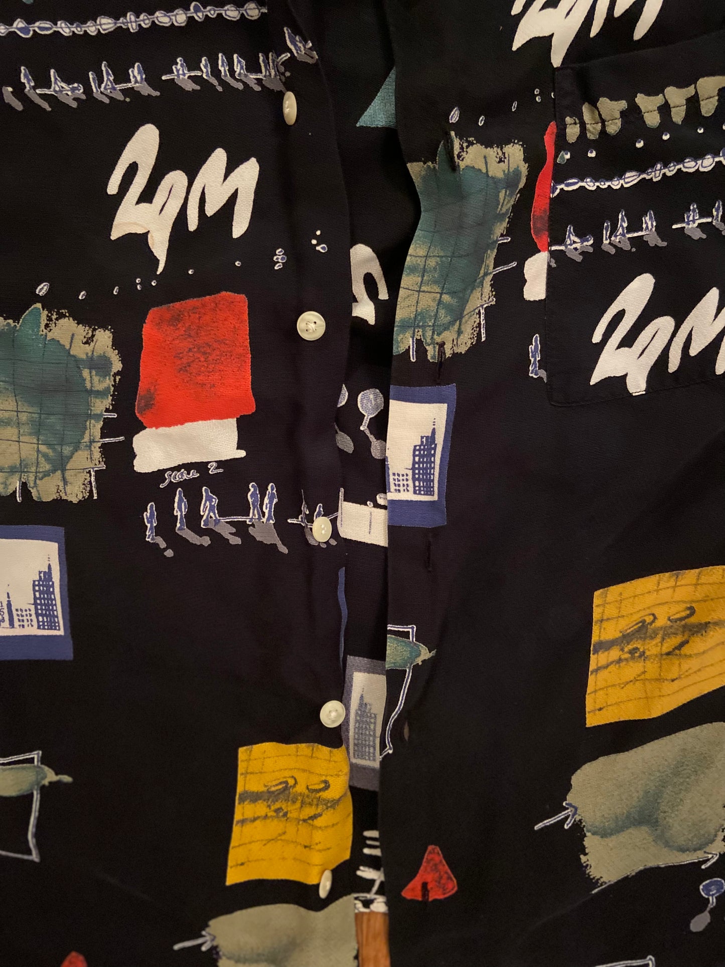 1990’s Ike Behar Abstract Print Shirt