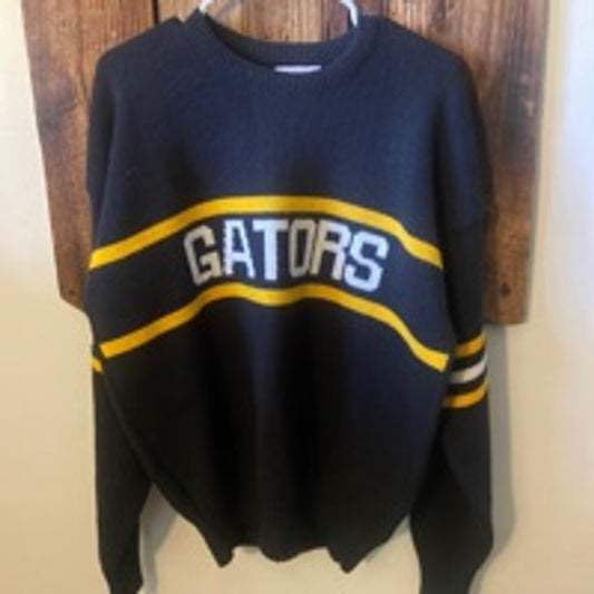 Vintage Men's Cliff Engle Black Yellow Gators Sweater Large