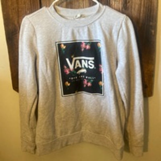 Vans Gray Floral Sweatshirt Size S
