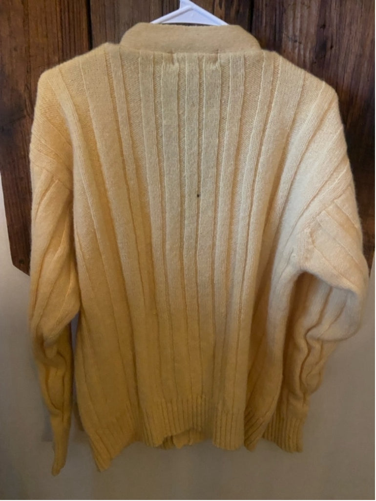 Men's John Ashford Cardigan Sweater M Yellow. Tagged XL