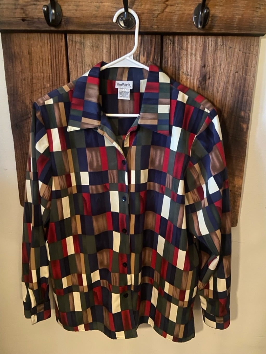 Women's BonWorth Blouse - Medium - Blue & Red