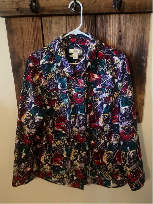 Women's cj banks Blouse 1x Multi Colored
