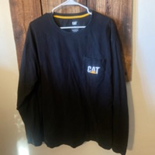 Men's Caterpillar Black Long Sleeve T-Shirt Size XL