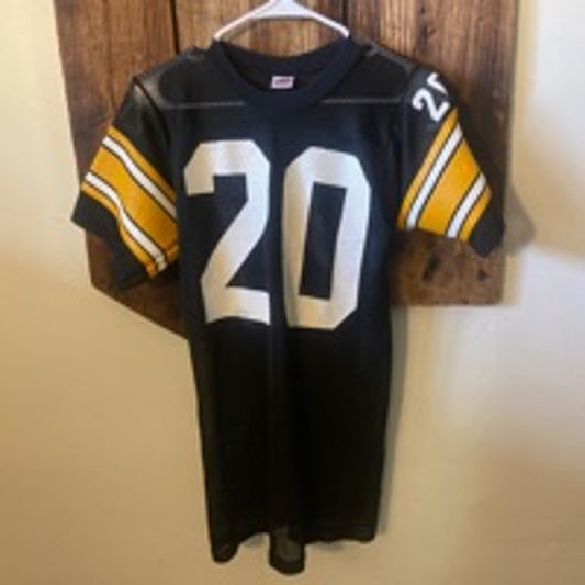 1970’s Pittsburgh Steelers Mason Football Jersey, Size 34-36, Black & Yellow