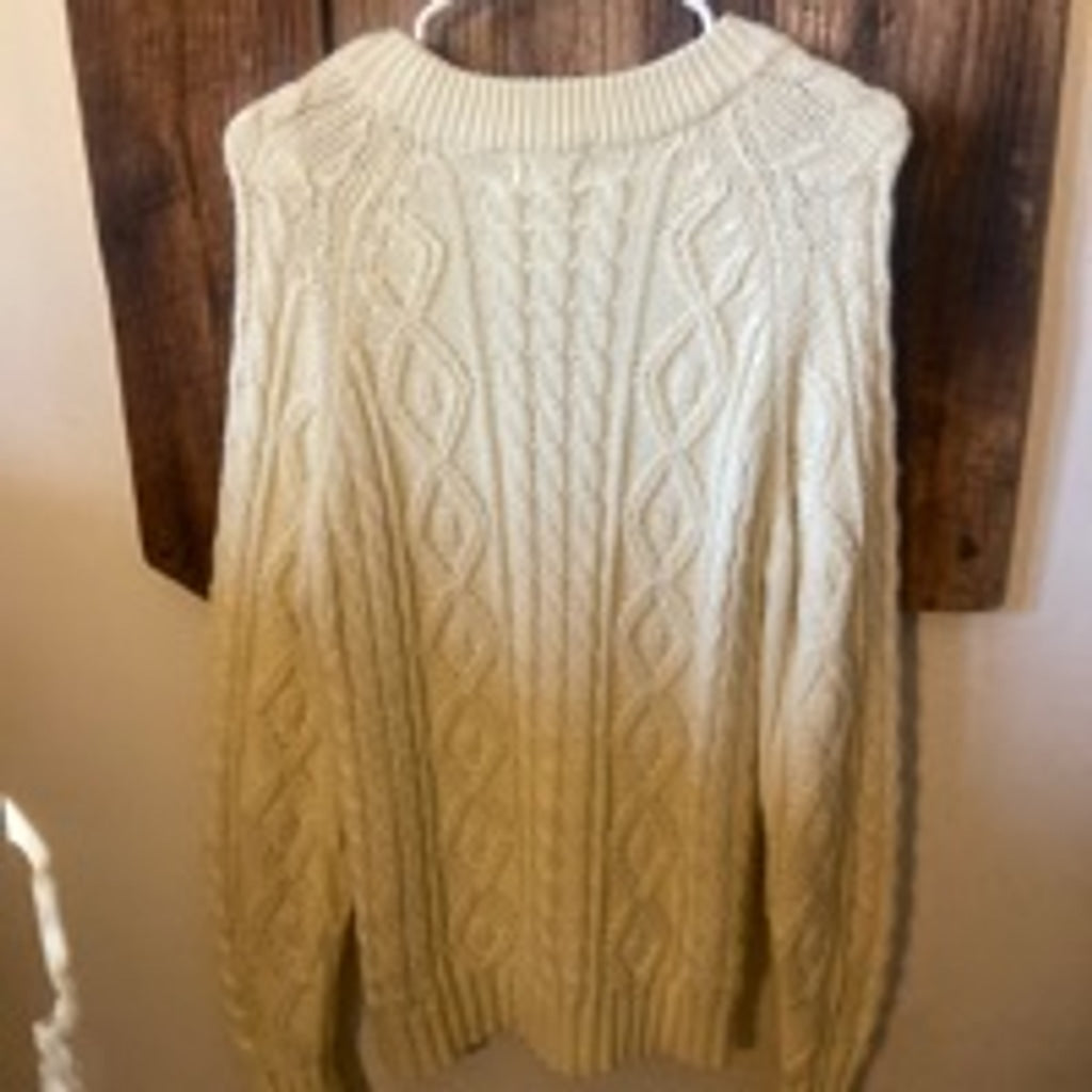 Vintage Gimbels Cream Cable Knit Sweater Size S