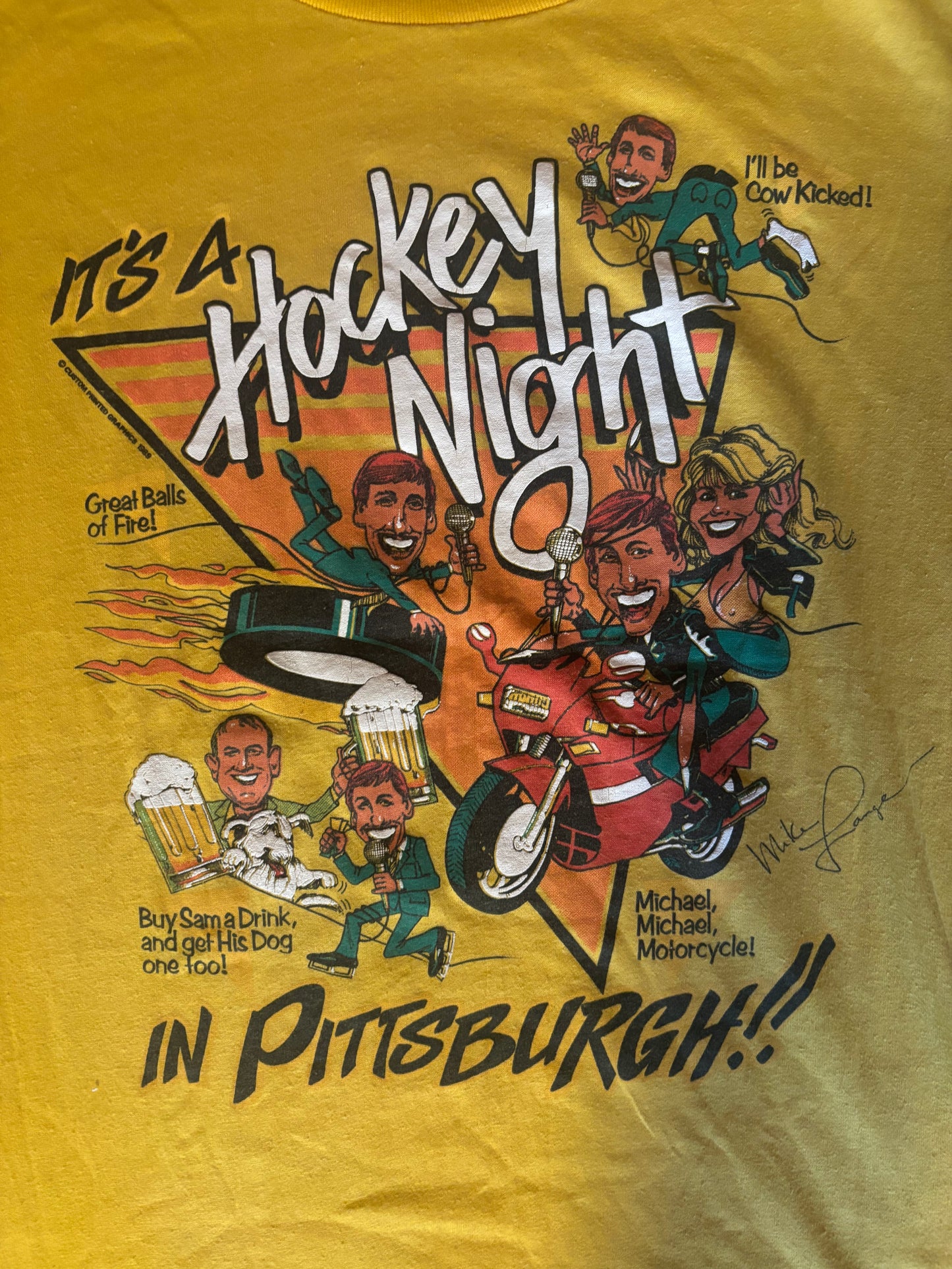 1989 Mike Lange Pittsburgh Penguins Tee