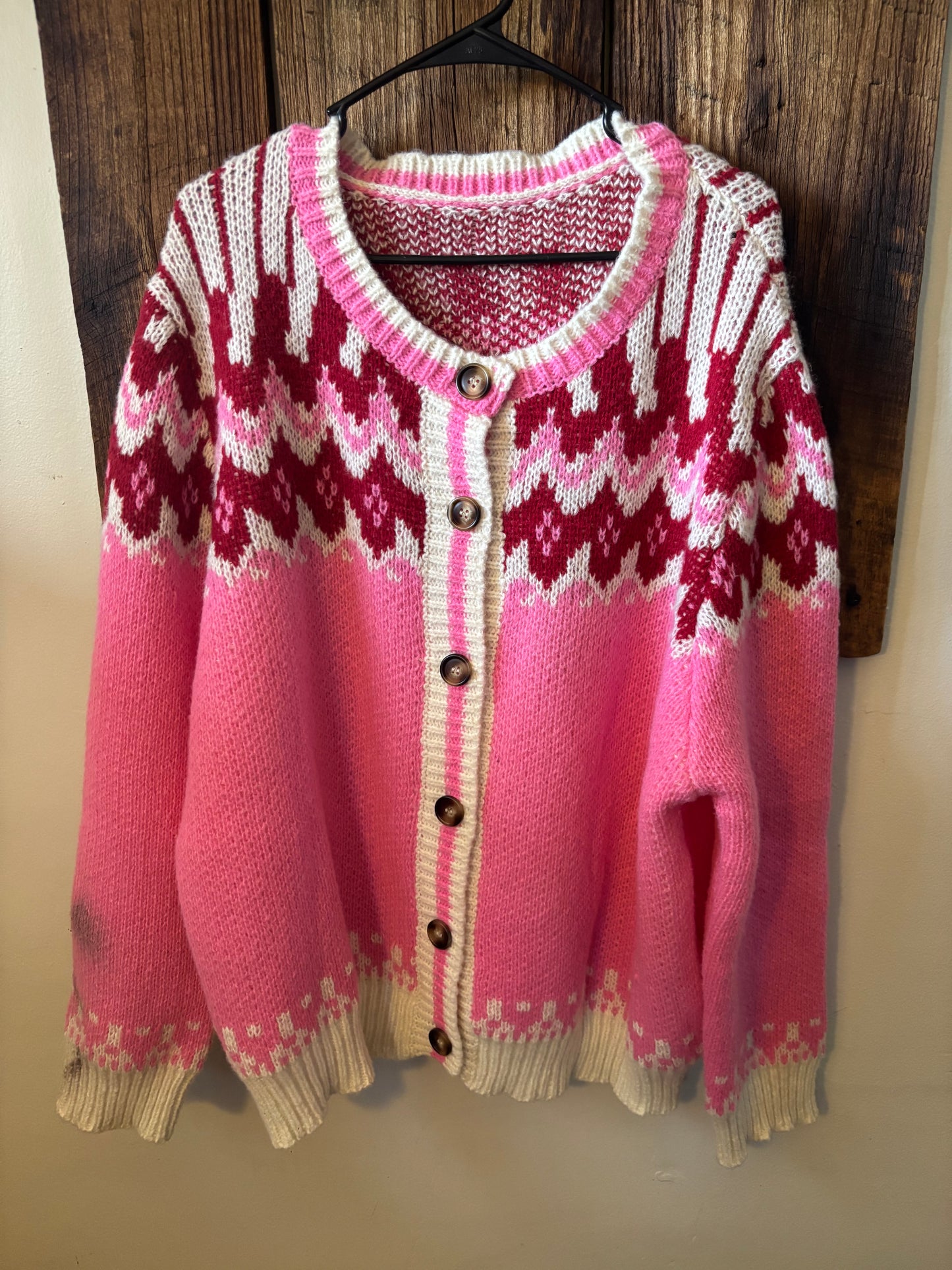 1960’s Pink Fair Isle Cardigan