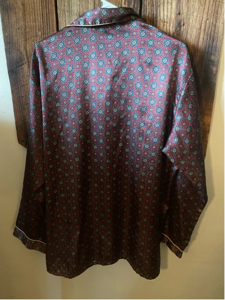 Men's Vintage Kino Lion Pajama Top M Burgundy