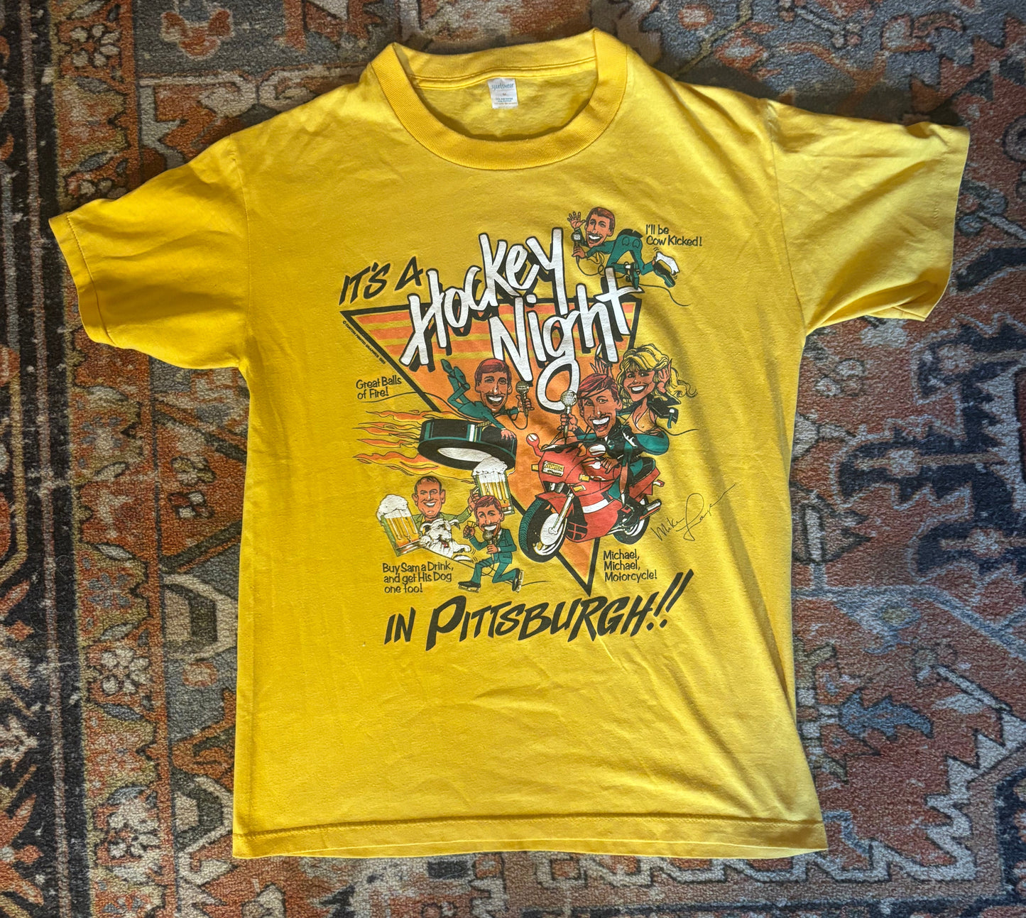 1989 Mike Lange Pittsburgh Penguins Tee