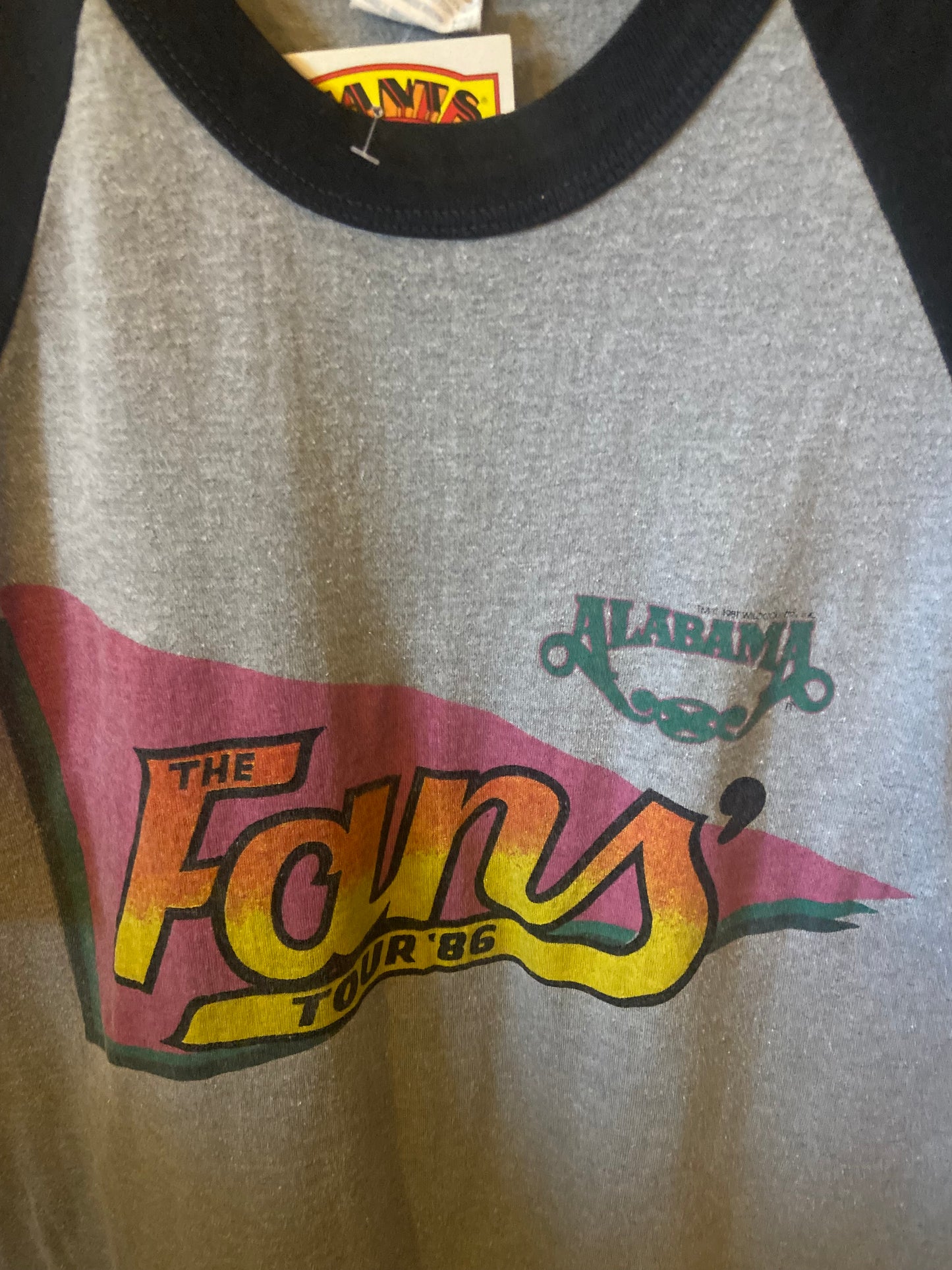 1986 Alabama ‘For the Fans’ Tour Baseball Tee