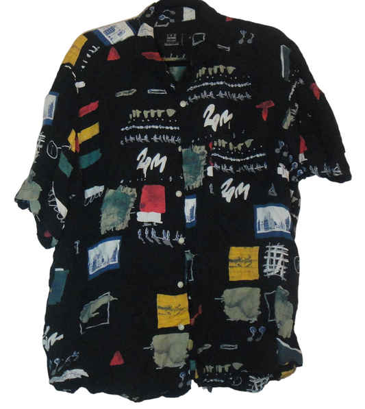 1990’s Ike Behar Abstract Print Shirt